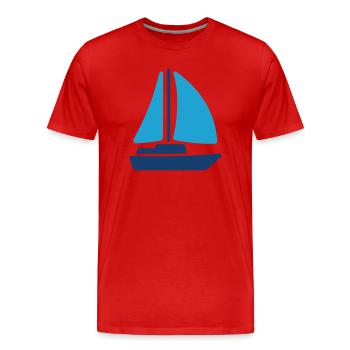 Voilier Icône solide Yacht Voyage maritime Vector Sym - T-shirt bio Premium Homme - rouge - Devant - Damien (186cm)