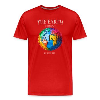 La Terre sans art - T-shirt bio Premium Homme - rouge - Devant - Damien (186cm)