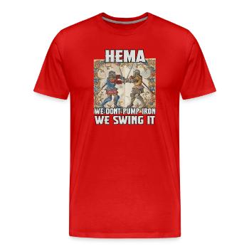 HEMA, Moyen Âge & Tournois des Chevaliers Cadeau HEMA - T-shirt bio Premium Homme - rouge - Devant - Damien (186cm)