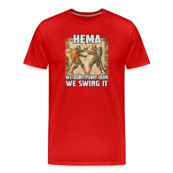 Ancient Blade Arts : Épée longue d’épée HEMA - T-shirt bio Premium Homme - rouge - Devant - Damien (186cm)
