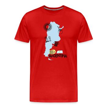 100% Argentina - Männer Premium Bio T-Shirt - Rot - Vorne - Damien (186cm)