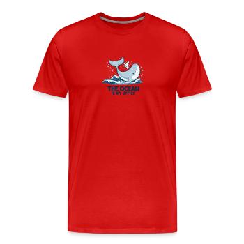 Un cadeau de biologiste marin pour l’amoureux des océans - T-shirt bio Premium Homme - rouge - Devant - Damien (186cm)