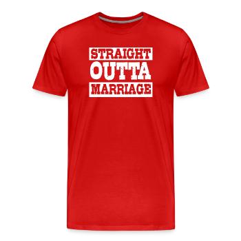 Divorce - T-shirt bio Premium Homme - rouge - Devant - Damien (186cm)