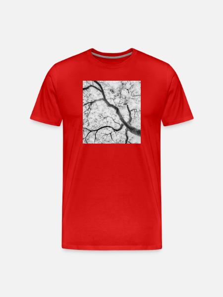 Monochrome Tree Branches Graphic - Men's Premium Organic T-Shirt - red