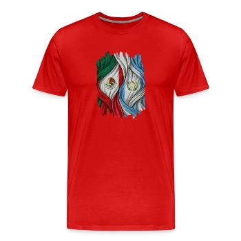 Fiers des drapeaux du Mexique et du Guatemala - T-shirt bio Premium Homme - rouge - Devant - Damien (186cm)