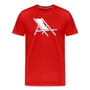Chaise longue plage Téléchaise longue plage Voyage de vacances à la plage - T-shirt bio Premium Homme - rouge - Devant - Damien (186cm)