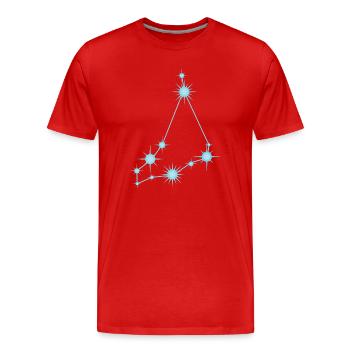Constellation de l’Étoile du Capricorne Signe du zodiaque Bleu - T-shirt bio Premium Homme - rouge - Devant - Damien (186cm)