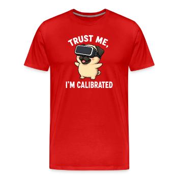 Diction de joueur de dessins animés carlin mignonne - T-shirt bio Premium Homme - rouge - Devant - Damien (186cm)