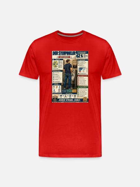 Der Stehpinkler – jeder Strahl zählt - Männer Premium Bio T-Shirt - Rot
