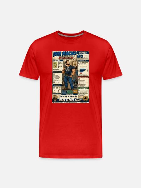 Der Macho – jeder Bizeps zählt - Männer Premium Bio T-Shirt - Rot