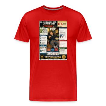Ich schaue nur kurz – Prokrastination - Männer Premium Bio T-Shirt - Rot - Vorne - Damien (186cm)