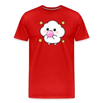 Kawaii-Wolken-Kaugummipuff - Männer Premium Bio T-Shirt - Rot - Vorne - Damien (186cm)