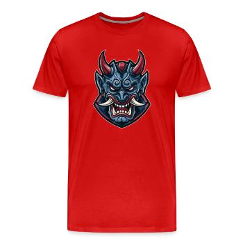 Masque de guerre du Masque Démoniaque Bleu - T-shirt bio Premium Homme - rouge - Devant - Damien (186cm)