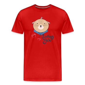 Nounours - T-shirt bio Premium Homme - rouge - Devant - Damien (186cm)