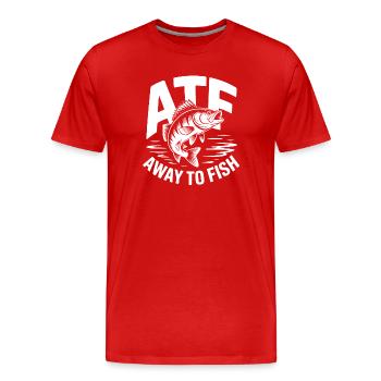 ATF – À la pêche - T-shirt bio Premium Homme - rouge - Devant - Damien (186cm)
