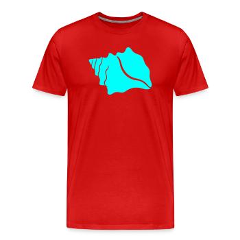 Rangée de coquillages bleu turquoise - T-shirt bio Premium Homme - rouge - Devant - Damien (186cm)