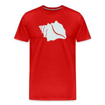 Silhouette en coquillage pastel - T-shirt bio Premium Homme - rouge - Devant - Damien (186cm)