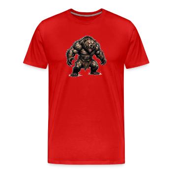 Garçon Ours - T-shirt bio Premium Homme - rouge - Devant - Damien (186cm)