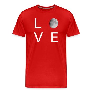 Amour Lunaire Minimal - T-shirt bio Premium Homme - rouge - Devant - Damien (186cm)