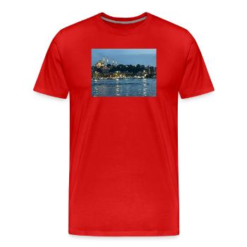Nuit Bosphore Istanbul - T-shirt bio Premium Homme - rouge - Devant - Damien (186cm)
