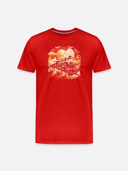 Chemin de fer - T-shirt bio Premium Homme - rouge