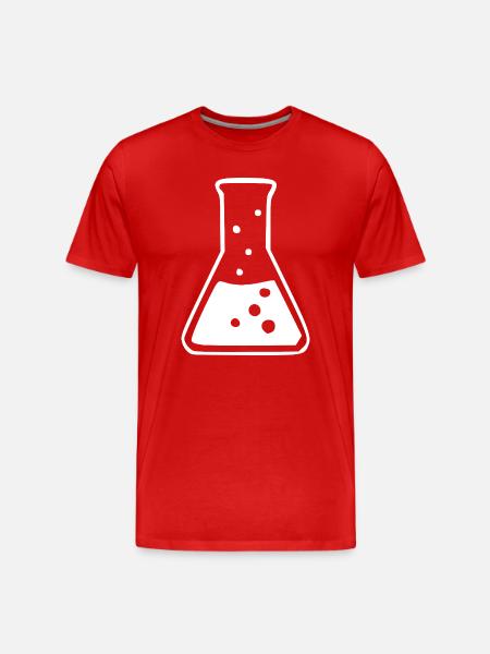 Chemie_Symbol_schwarzweiss_Wissenschaft_science - Men's Premium Organic T-Shirt - red