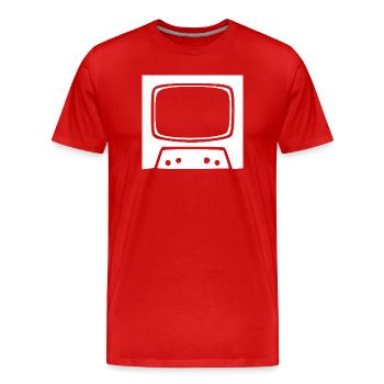 Cadeau de la télévision vintage rétro des années 80 et 90 - T-shirt bio Premium Homme - rouge - Devant - Damien (186cm)