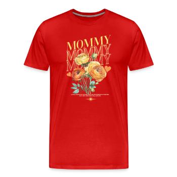Mommy Floral Bouquet Rétro - T-shirt bio Premium Homme - rouge - Devant - Damien (186cm)