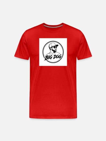 Big Dog Circle Portrait Tee - Men's Premium Organic T-Shirt - red