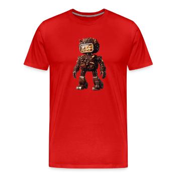 Robot Chocolat Robot Bonbons - T-shirt bio Premium Homme - rouge - Devant - Damien (186cm)