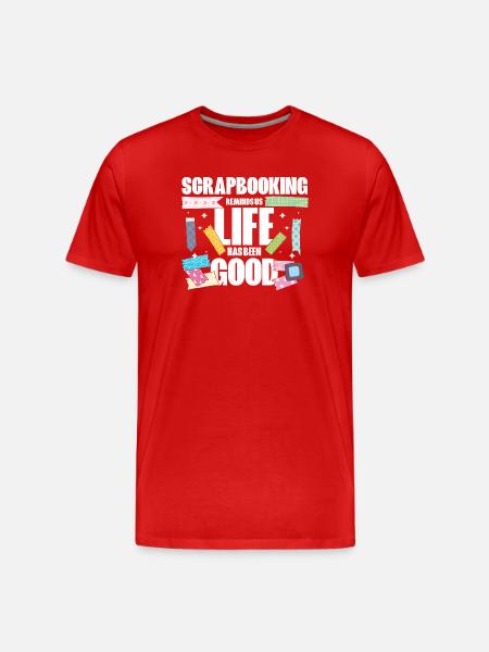Scrapbooking Memories - Men's Premium Organic T-Shirt - red