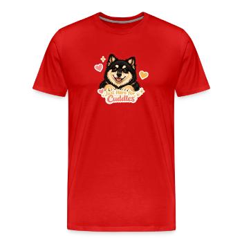 Finnischer Lapphund – Nur zum Kuscheln da - Männer Premium Bio T-Shirt - Rot - Vorne - Damien (186cm)