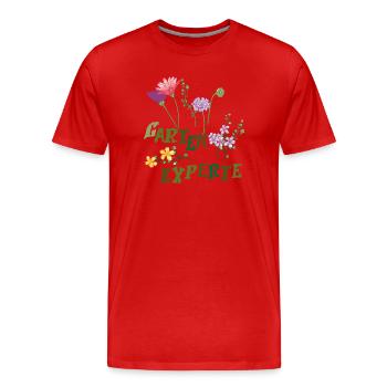 Expert en jardinage - T-shirt bio Premium Homme - rouge - Devant - Damien (186cm)