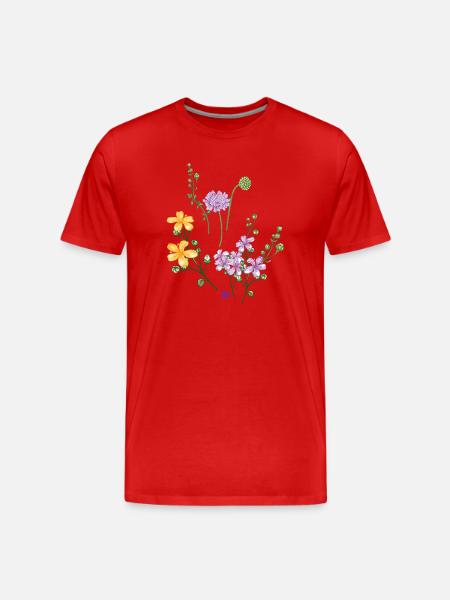 Gartenblumen - Männer Premium Bio T-Shirt - Rot