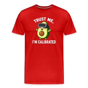 Dicto de joueur de comics aux légumes avocat - T-shirt bio Premium Homme - rouge - Devant - Damien (186cm)