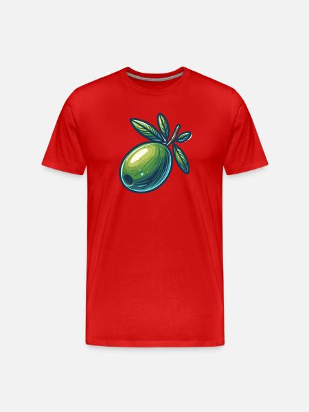 Stylized Olive Emerald - Men's Premium Organic T-Shirt - red