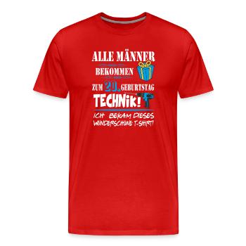 20. Geburtstag Handwerker Technik Werkzeug - Männer Premium Bio T-Shirt - Rot - Vorne - Damien (186cm)