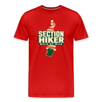 Section, Projet de randonnée mile par mile du Sentier des Appalaches - T-shirt bio Premium Homme - rouge - Devant - Damien (186cm)