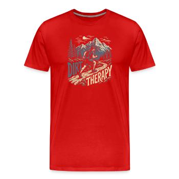 Course sur sentier - Thérapie de la saleté - T-shirt bio Premium Homme - rouge - Devant - Damien (186cm)