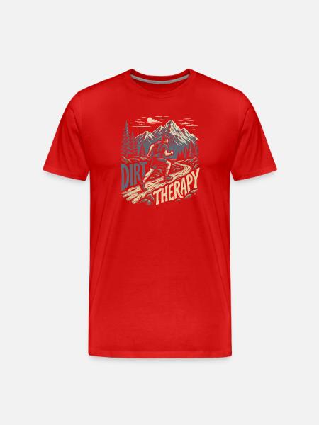 Trail Running - Dirt Therapy - Men's Premium Organic T-Shirt - red