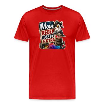 Moin Piratenmöwe - Männer Premium Bio T-Shirt - Rot - Vorne - Damien (186cm)
