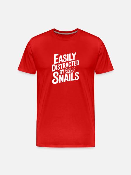Easily Distracted By Snails - Men's Premium Organic T-Shirt - red