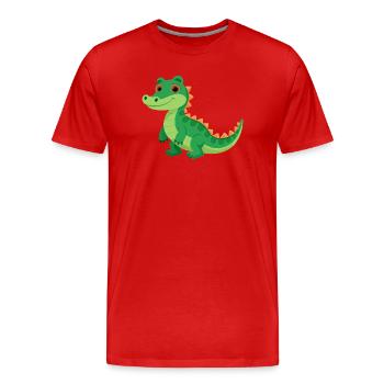 Bébé alligator - T-shirt bio Premium Homme - rouge - Devant - Damien (186cm)