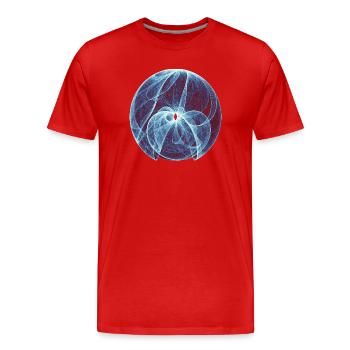 L’Œil du Chaos – Théorie du Chaos - T-shirt bio Premium Homme - rouge - Devant - Damien (186cm)