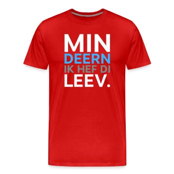 Deern ik hef di Plattdeutsch Spruch Shirt - Männer Premium Bio T-Shirt - Rot - Vorne - Damien (186cm)