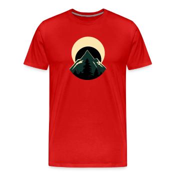Évasion de la Montagne de la Lune Nordique - T-shirt bio Premium Homme - rouge - Devant - Damien (186cm)