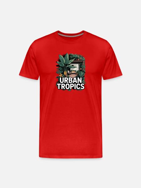 Urban Tropics Tropical Garden - Men's Premium Organic T-Shirt - red