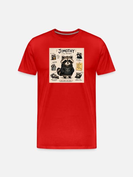 Timothy le raton laveur à capuche - T-shirt bio Premium Homme - rouge