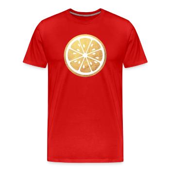 Citron Été Or Citrons Citron Dolce Vita de Luxe - T-shirt bio Premium Homme - rouge - Devant - Damien (186cm)