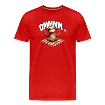Ommmm... Méditation de paresse - T-shirt bio Premium Homme - rouge - Devant - Damien (186cm)